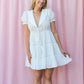 EMILY SAILOR COLLAR SHORT-SLEEVE WHITE MINI DRESS