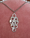 Silver Dangle Ovals Necklace