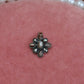 Brown Stone Flower Cross Charm