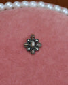 Brown Stone Flower Cross Charm