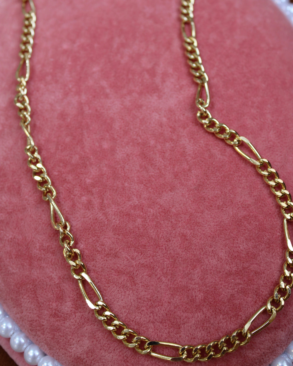 20" Gold Vintage Mixed Links Chain