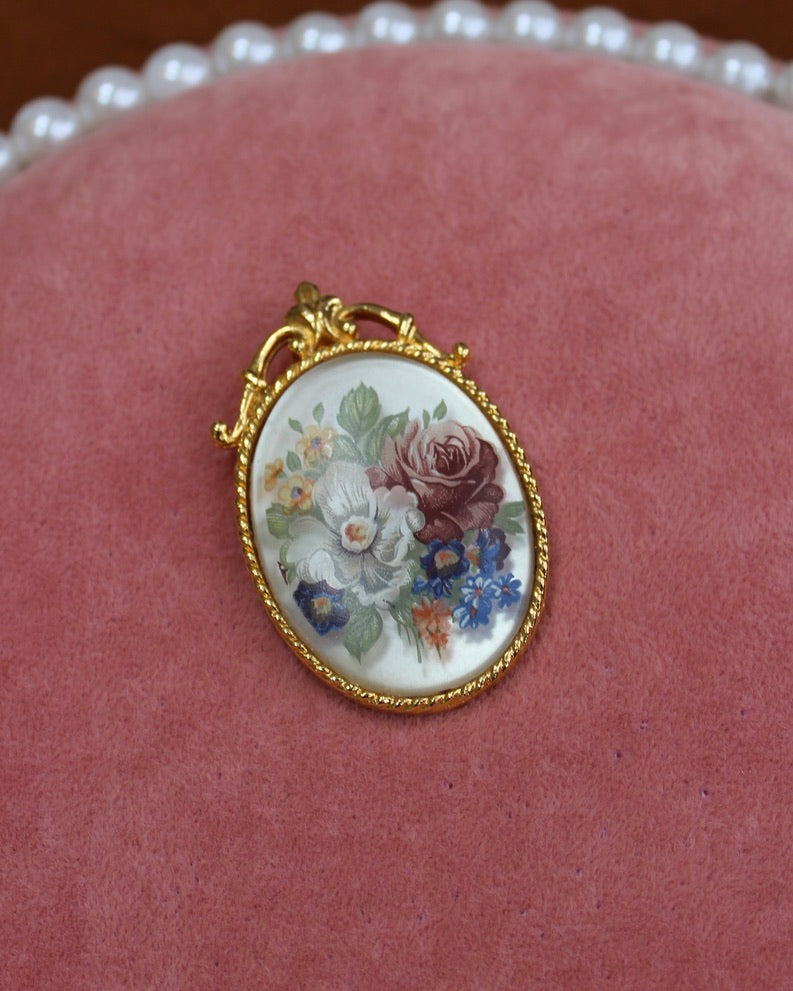 Floral Cameo Charm