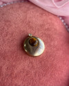 Amber Stone Gold Circle Charm