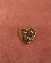 Colorful Gems Gold Heart Charm