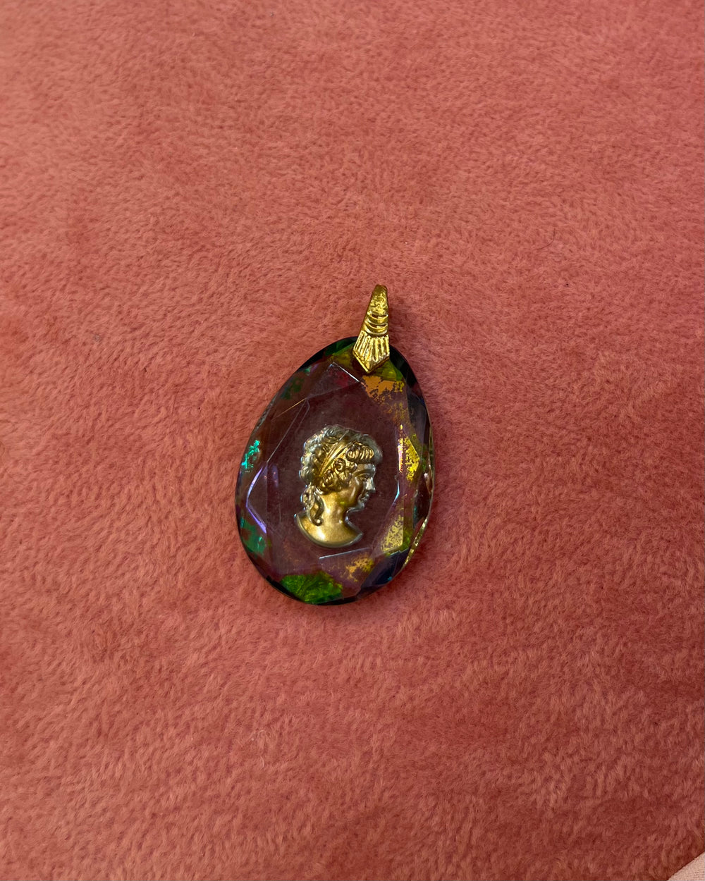 Gold Cameo Transluscent Charm
