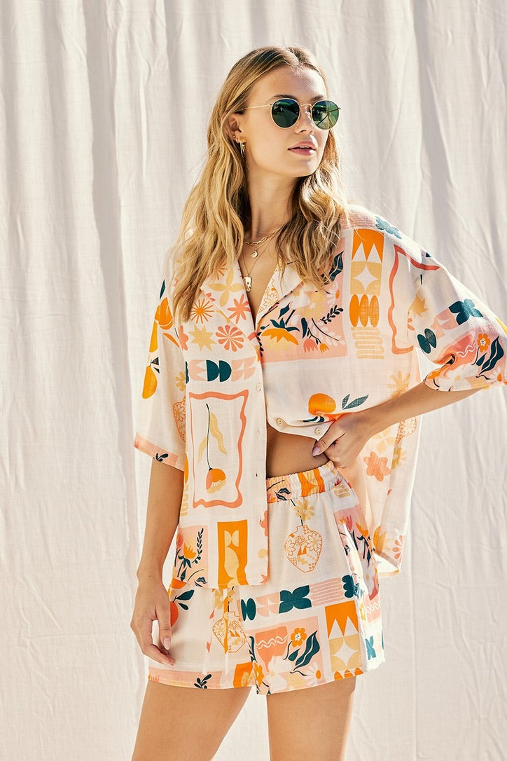 BODHI BOHO AESTHETIC BUTTON-DOWN TOP