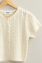 Load image into Gallery viewer, ERIN BUTTON-UP CABLE KNIT TOP

