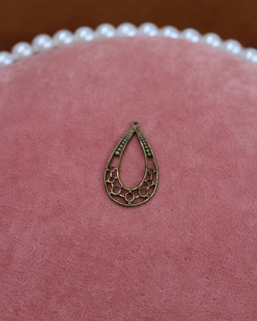 Vintage Gold Teardrop Charm
