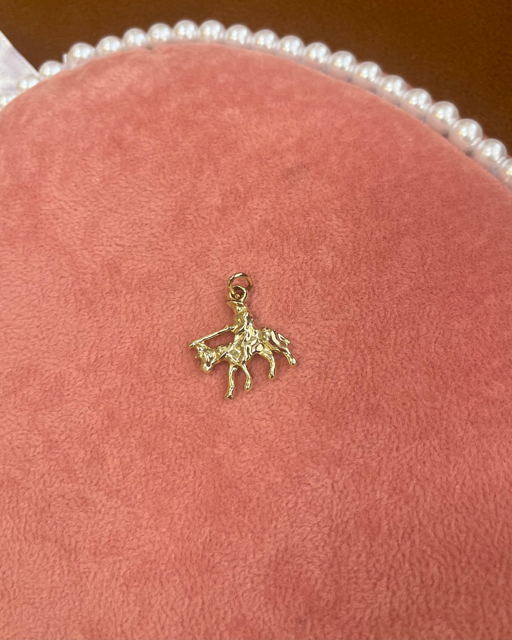 Person Riding A Horse Gold Charm