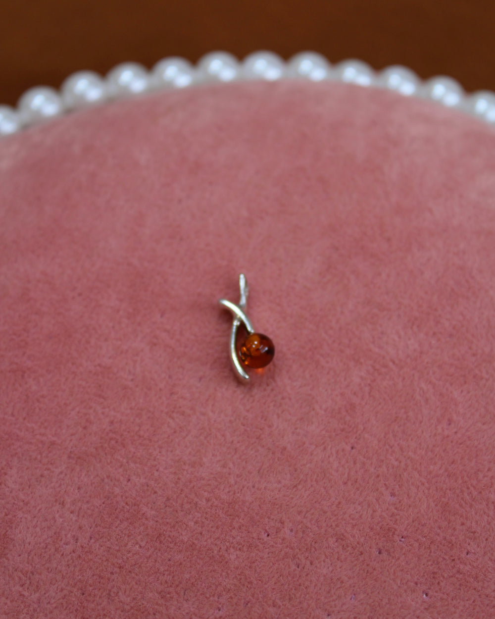 Silver X Orange Ball Charm