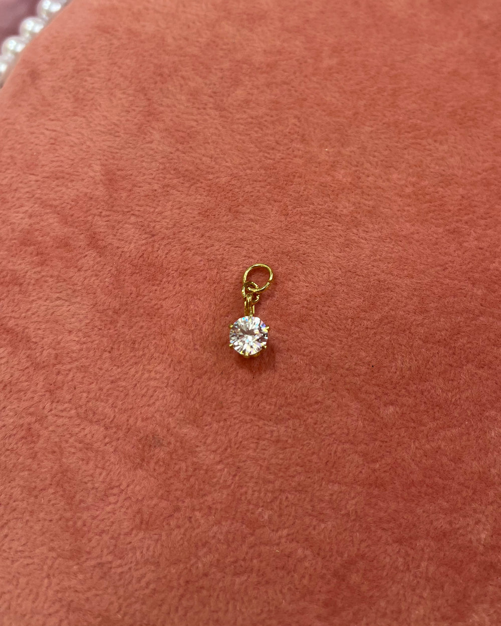 Circle Crystal GOld Charm