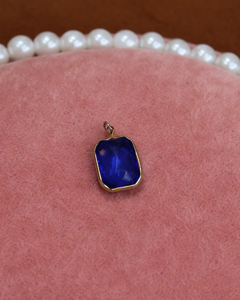 Blue Gem Gold Charm