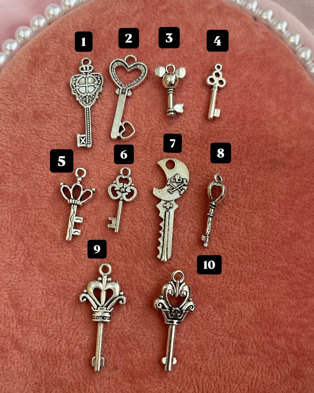 Medium Silver Key Charms