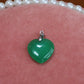 Large Green Stone Heart Charm