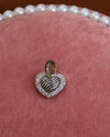 Silver & Gold Heart With Crystals Charm