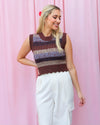 CARLIE MAROON SLEEVELESS TURTLE NECK KNIT TOP