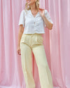 PERFECT PASTEL YELLOW HIGH-WAISTED TROUSERS