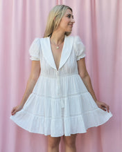 Load image into Gallery viewer, EMILY SAILOR COLLAR SHORT-SLEEVE WHITE MINI DRESS
