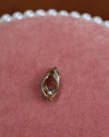 Gold Teardrop Hoop Crystal Charm