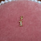 Crystal I Gold Charm