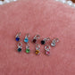 Small Silver Colorful Crystal Charms