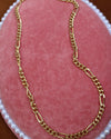 20" Gold Vintage Mixed Links Chain