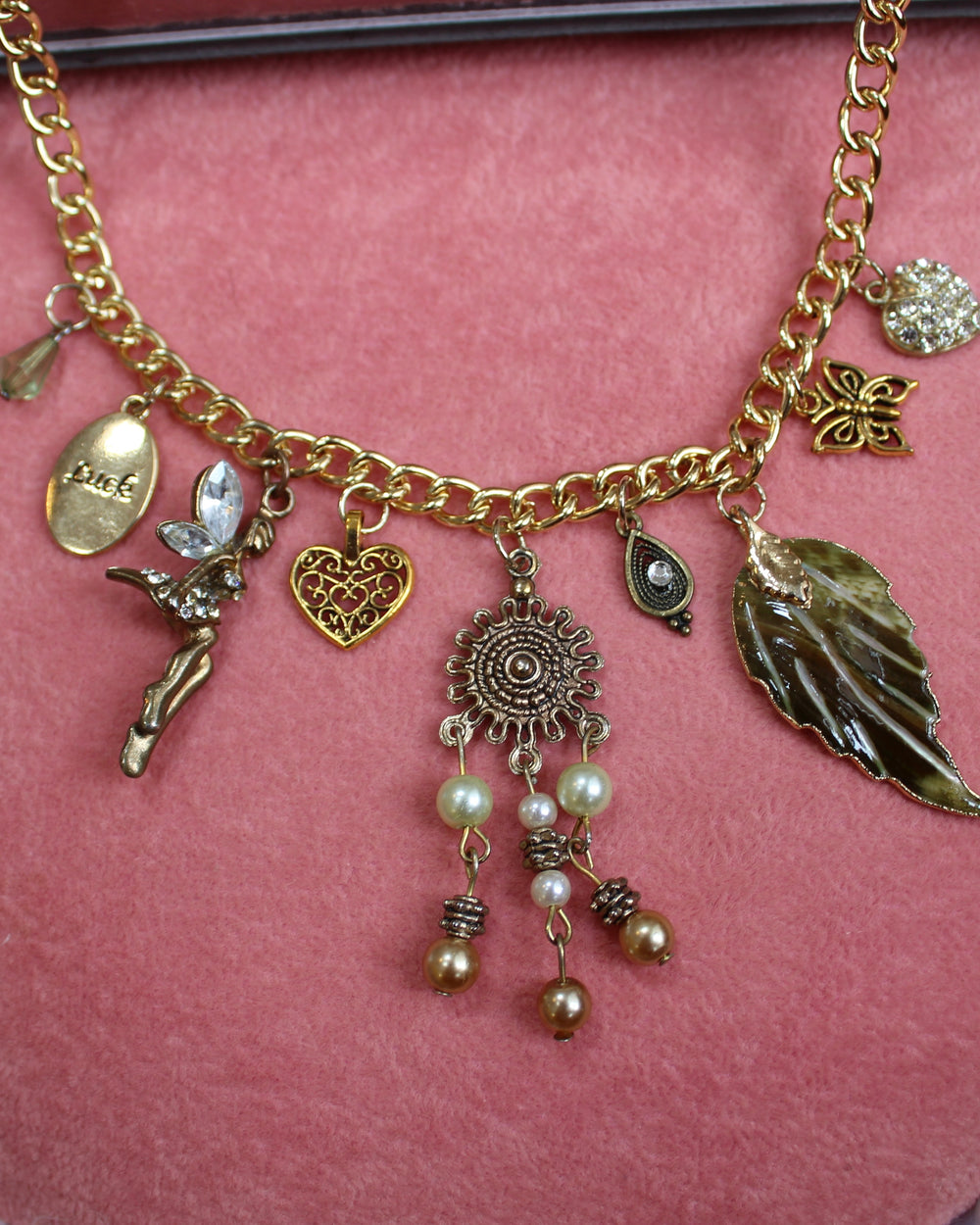 Pixie Dust Gold Charm Vintage Necklace