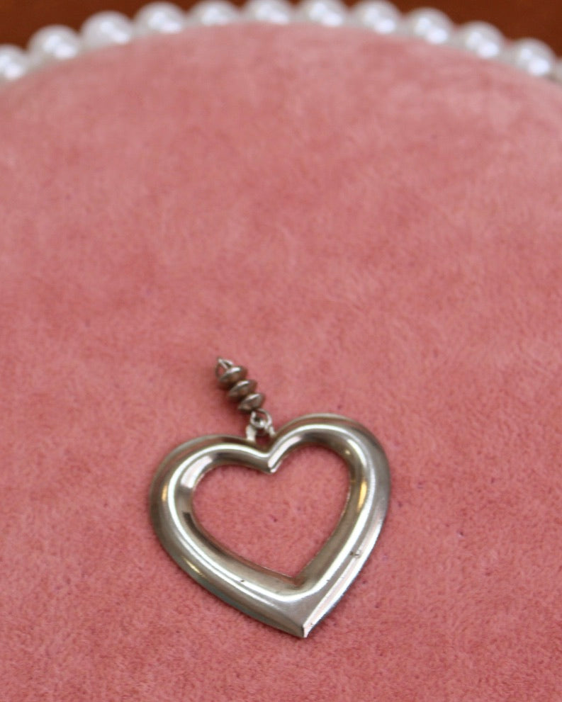Silver Dangle Heart Charm
