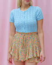 Load image into Gallery viewer, ERIN BLUE BUTTON-UP CABLE KNIT TOP
