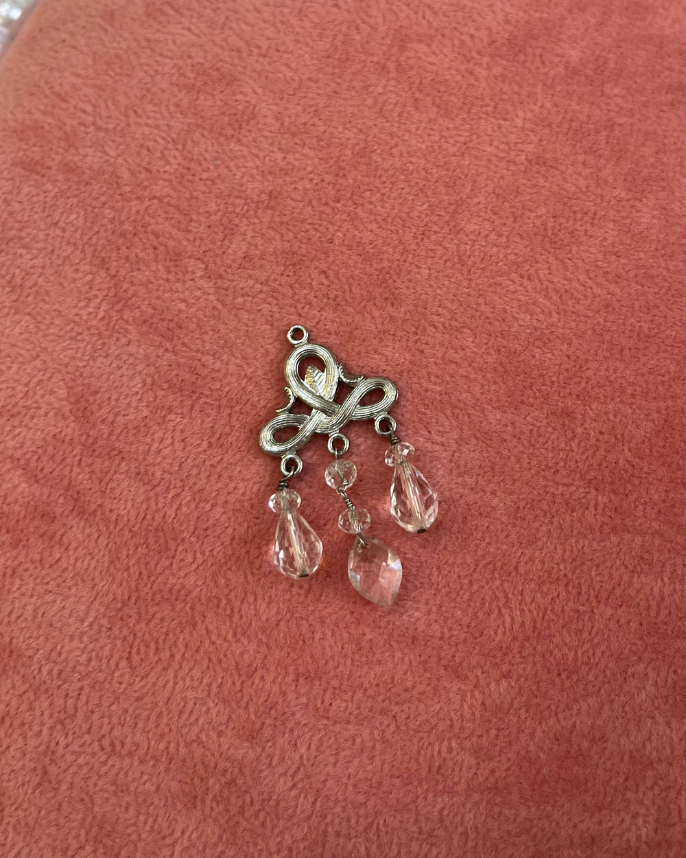 Silver Clear Crystal Dangle Charm