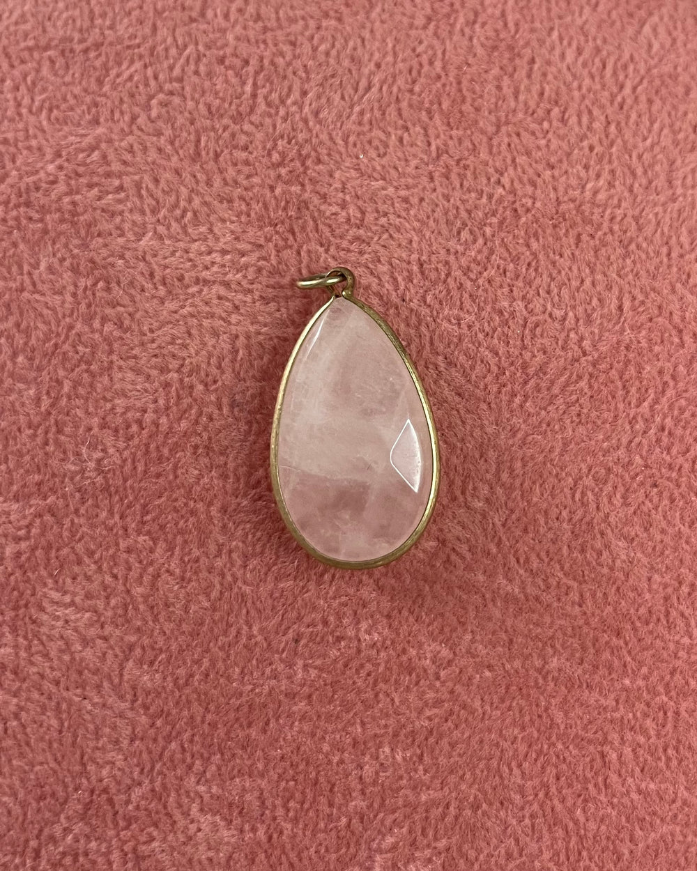 Pink Opaque Stone Teardrop Charm