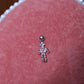 White Crystal Stick Figure Charm
