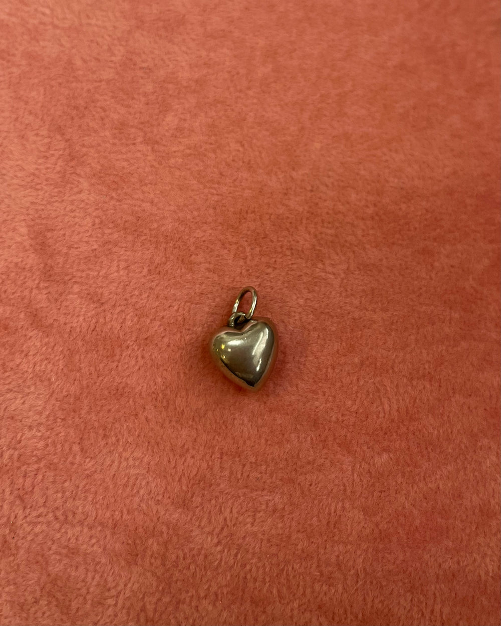 Small Gold Round Heart Charm