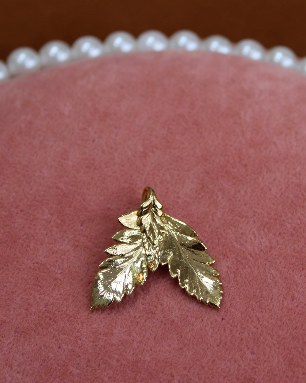 2 Gold Leaves Charm