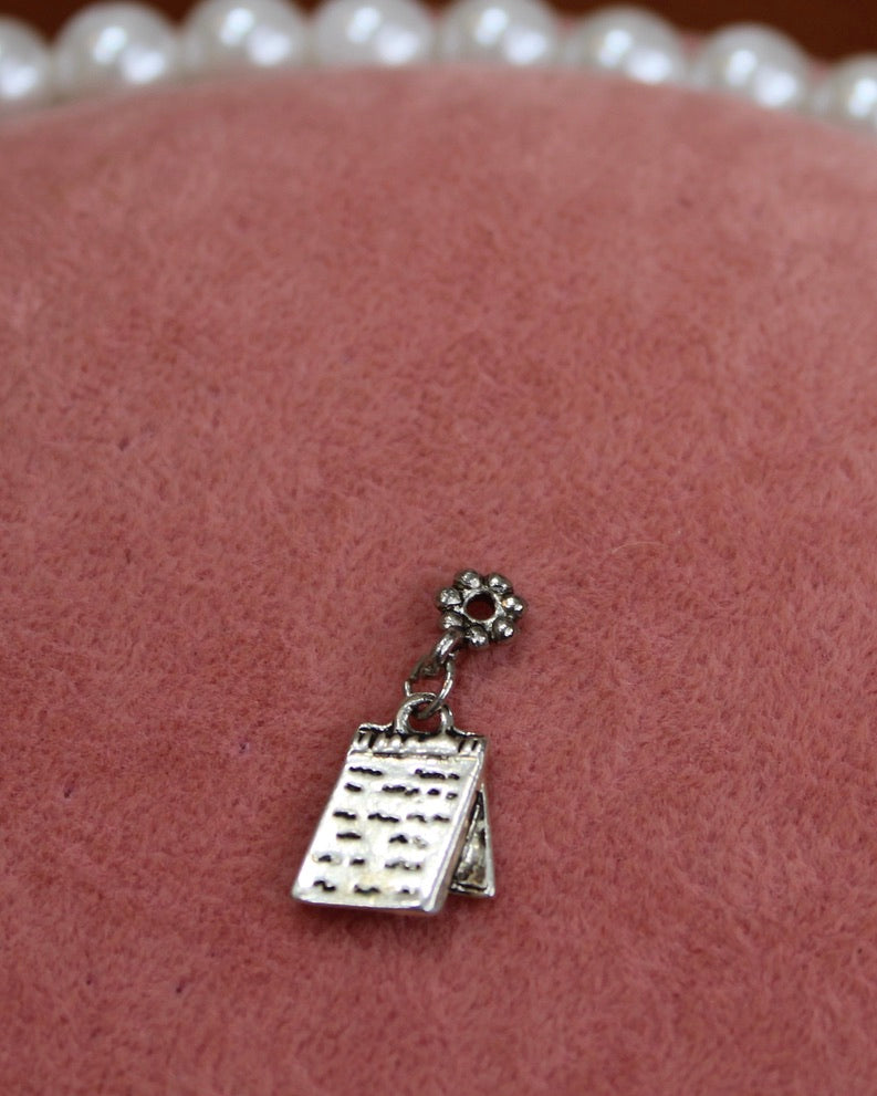 Silver Notepad Charm