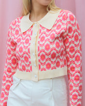 Load image into Gallery viewer, JENNY FLORAL BUTTON UP SWEATER KNIT TOP

