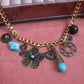 Totally Turquoise Gold Vintage Charm Necklace