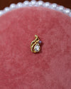 Gold White and Purple Crystal Charm