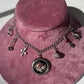 Gothic Floral Vintage Silver Charm Necklace