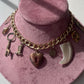 Howdy There Vintage Gold Charm Necklace