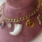 Howdy There Vintage Gold Charm Necklace