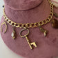 Howdy There Vintage Gold Charm Necklace