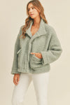 MURPHY DUSTY SAGE SHERPA FLEECE JACKET