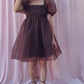 SOPHIE BROWN PUFF SLEEVE BABYDOLL DRESS