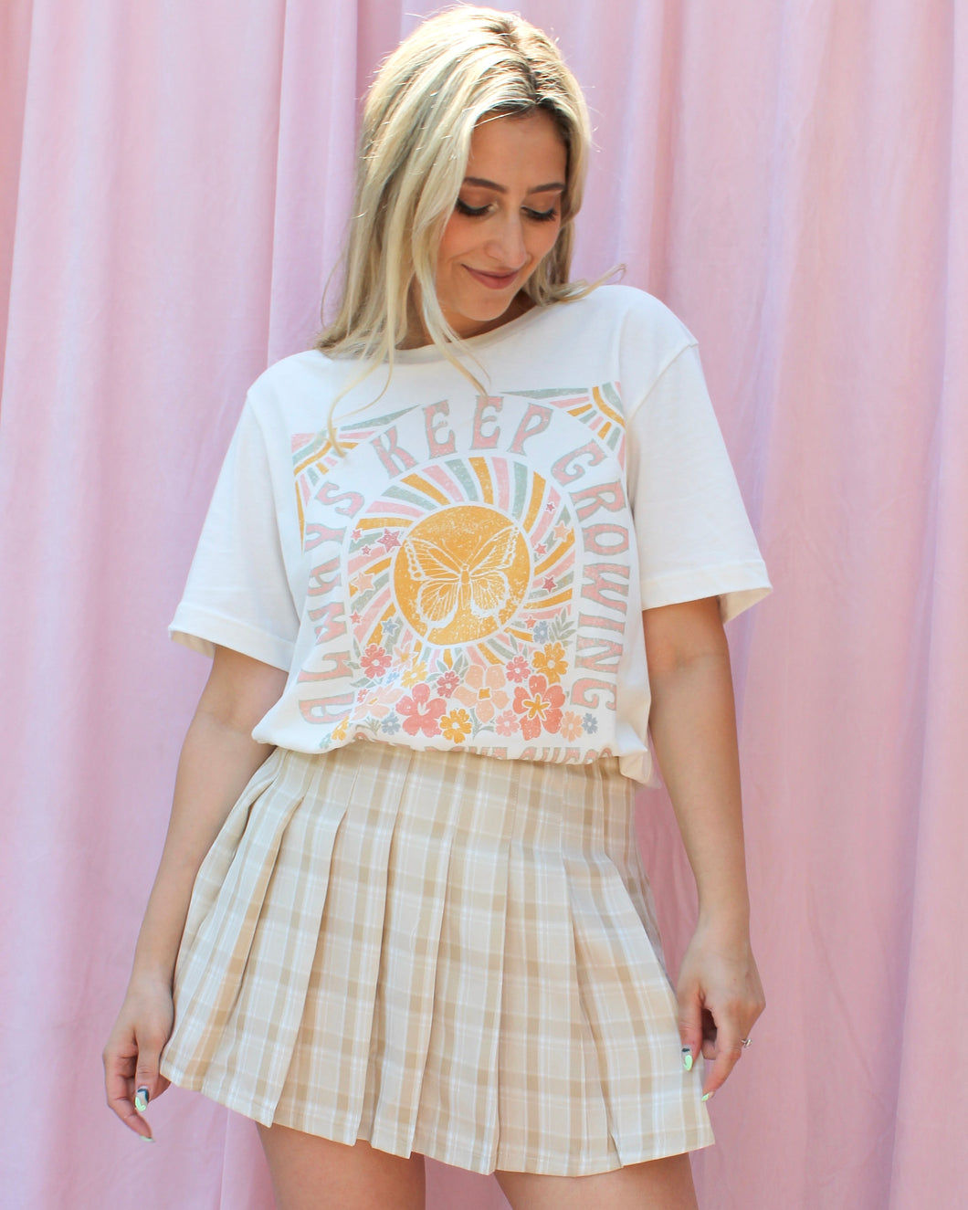 ALWAYS KEEP GROWING VINTAGE WHITE T-SHIRT
