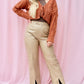 LEXI TAUPE PLEATHER PANTS