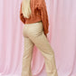 LEXI TAUPE PLEATHER PANTS