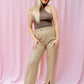 LEXI TAUPE PLEATHER PANTS