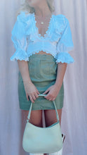 Load image into Gallery viewer, AVERY SAGE PLEATHER SKIRT - The Lovely Sun
