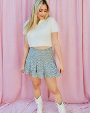 Load image into Gallery viewer, JULIET BLUE DITSY FLORAL MINI SKORT
